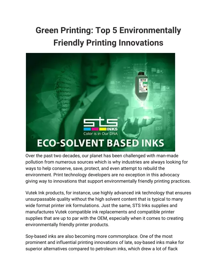 green printing top 5 environmentally friendly