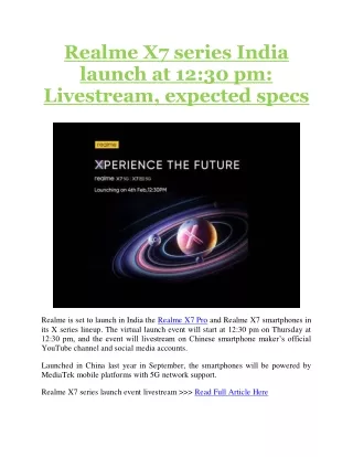 realme x7 series india launch