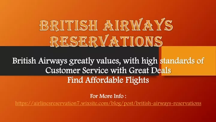 british airways reservations