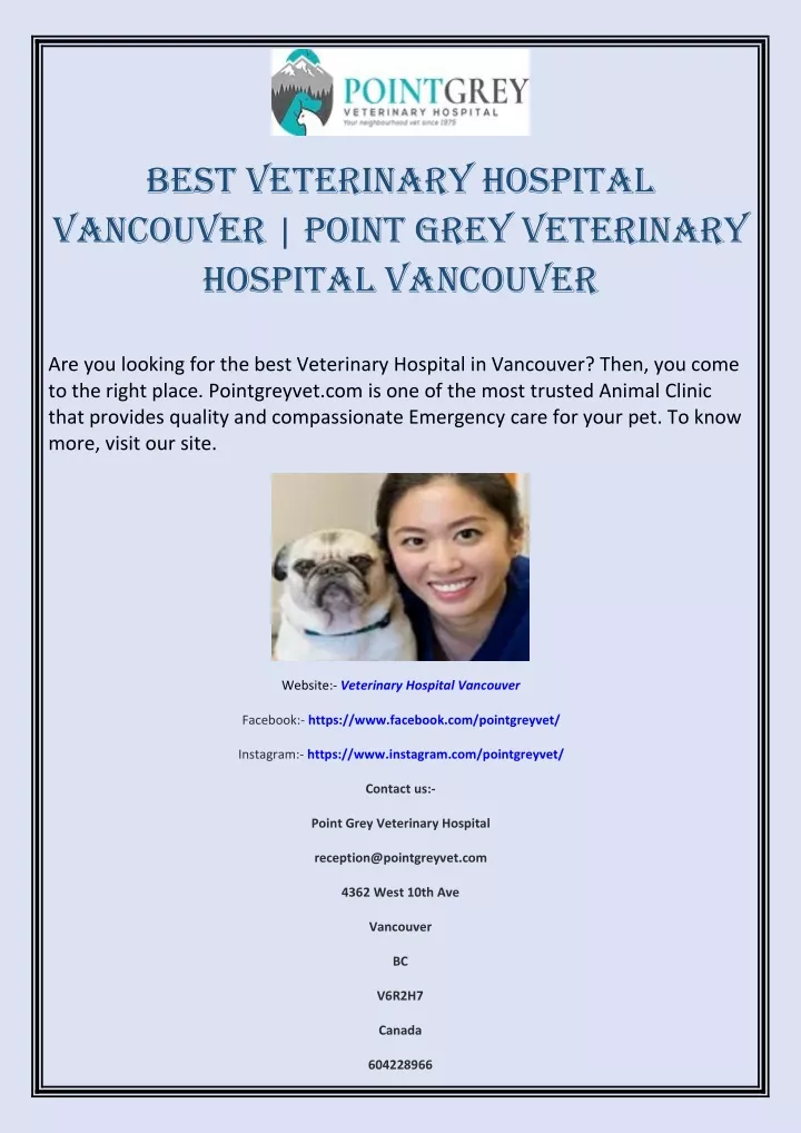 best veterinary hospital vancouver point grey