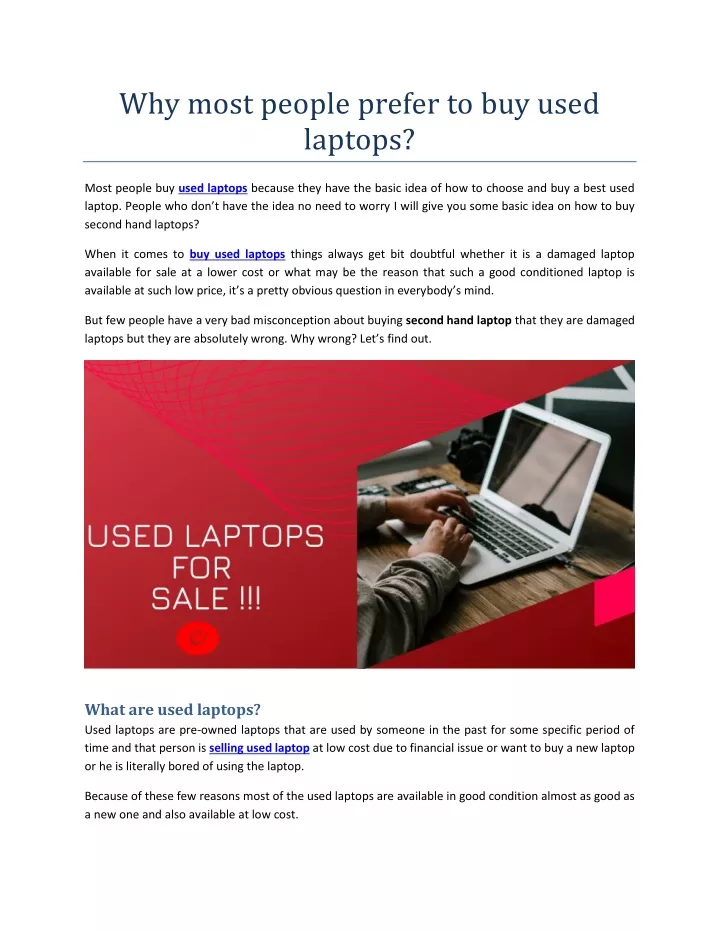why most people prefer to buy used laptops