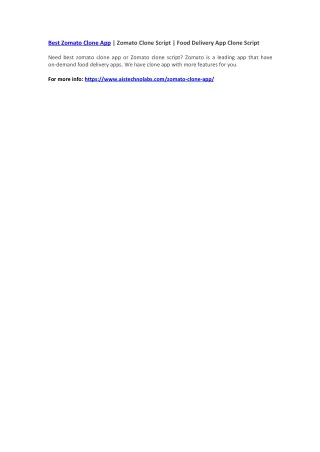 best zomato clone app zomato clone script food