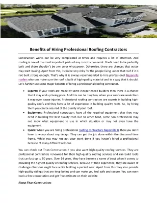 benefits of hiring professional roofing