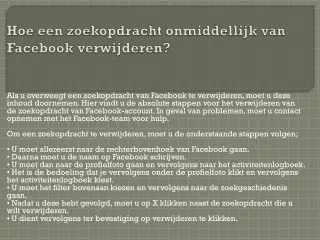 hoe een zoekopdracht onmiddellijk van facebook verwijderen