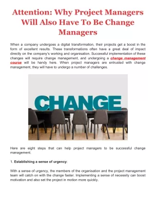 attention why project managers will also have