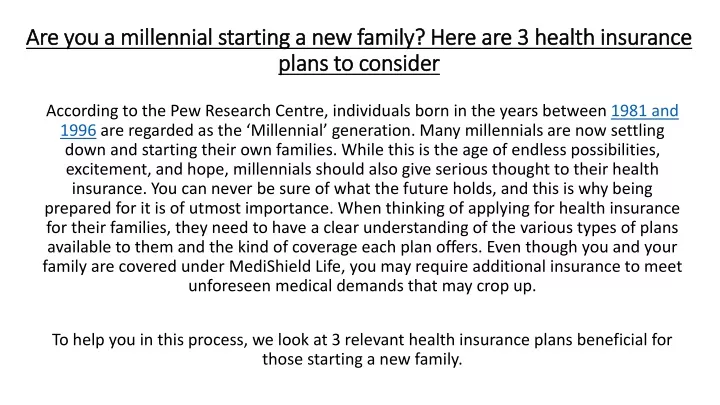 are you a millennial starting a new family here are 3 health insurance plans to consider
