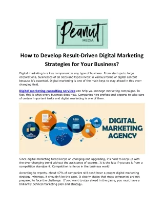 How to Develop Result-Driven Digital Marketing Strategies for Your Business?