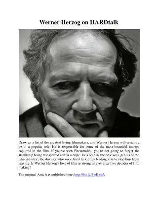 Werner Herzog on HARDtalk