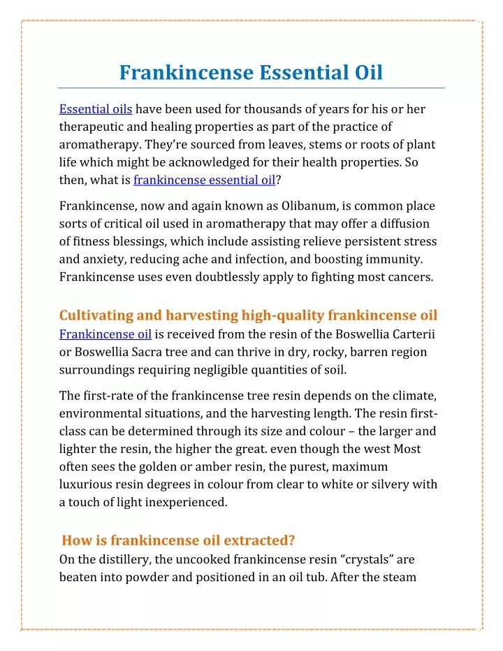 frankincense essential oil