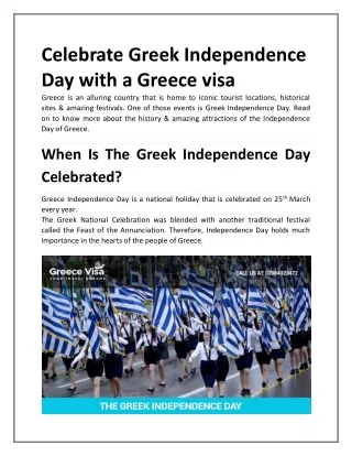 Celebrate Greek Independence Day with a Greece visa