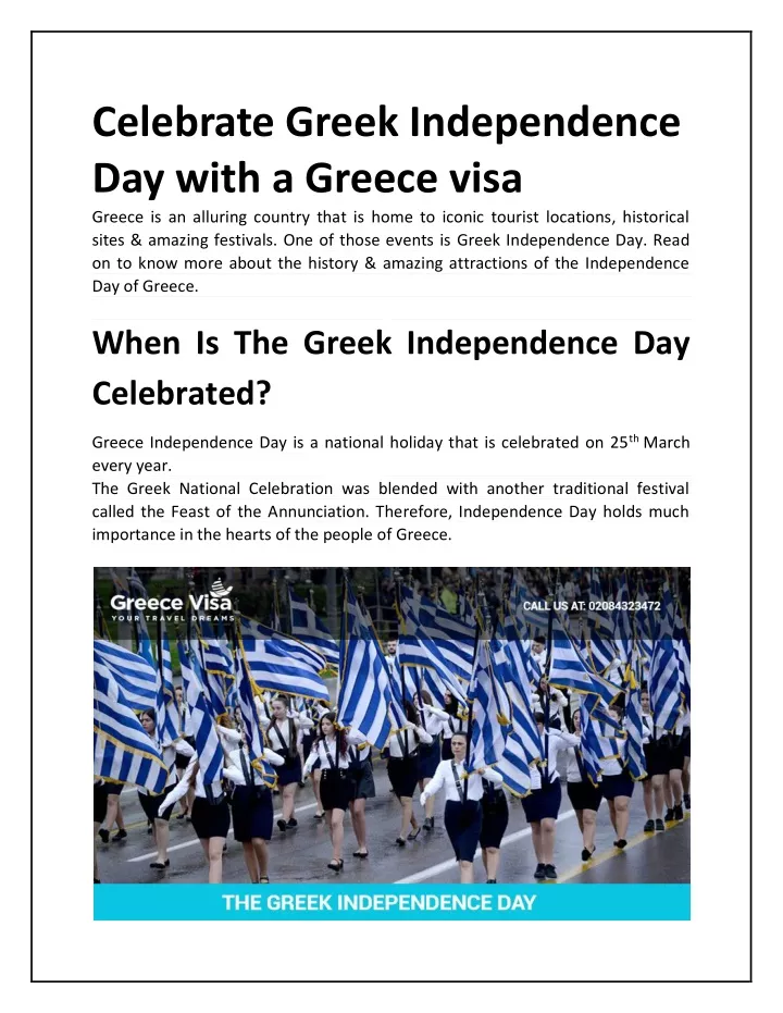 celebrate greek independence day with a greece