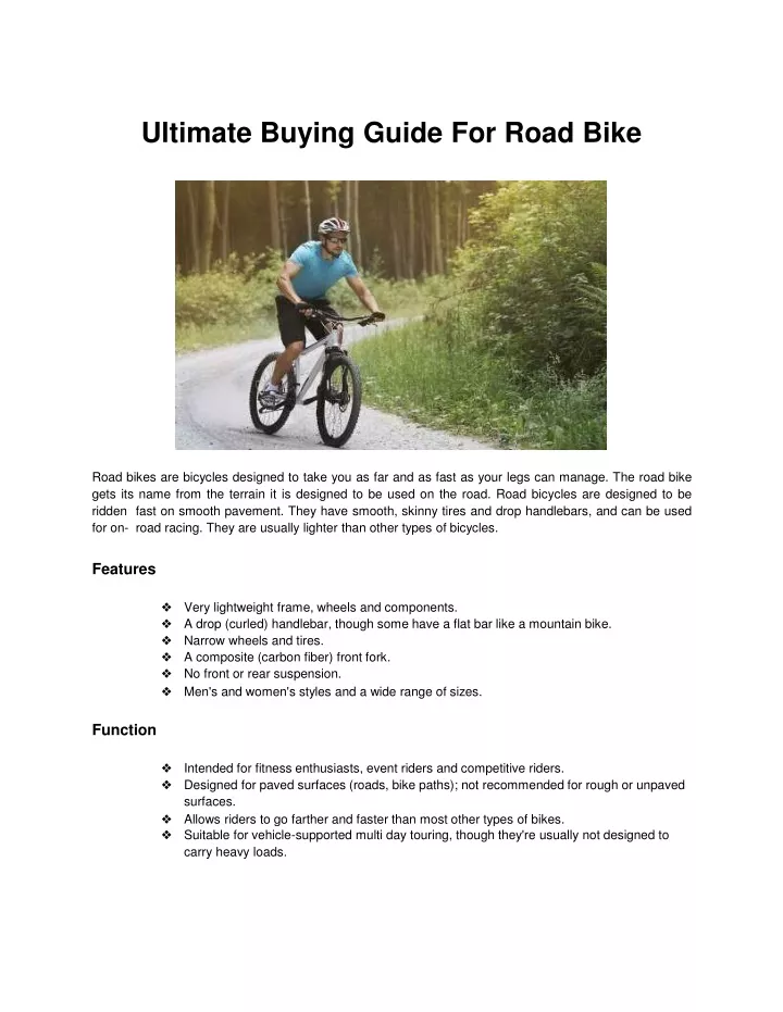 ultimate buying guide for road bike