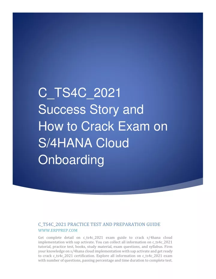 c ts4c 2021 success story and how to crack exam