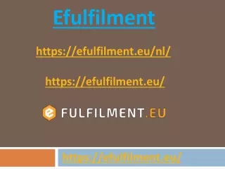 Global Fulfillment for International eCommerce -Efulfilment