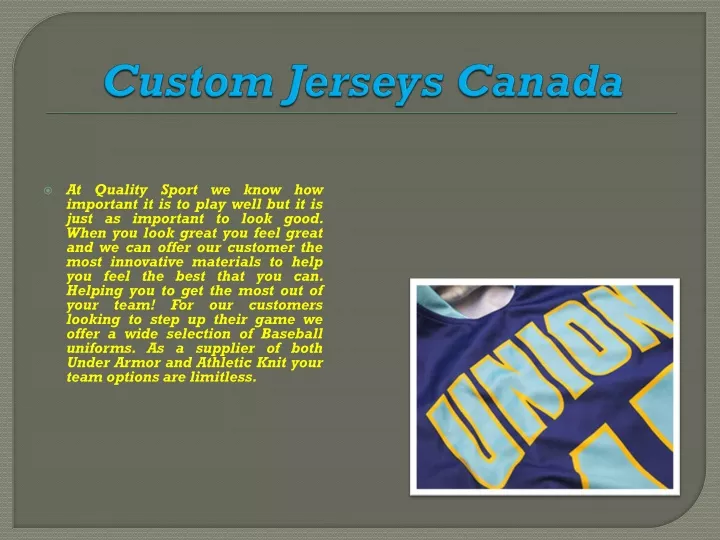 custom jerseys canada