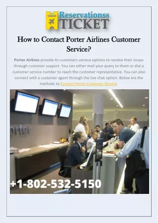 how how to to contact contact porter airlines