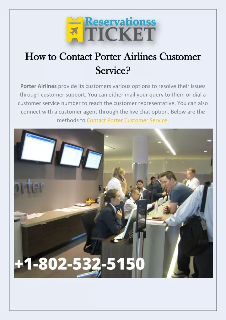 how how to to contact contact porter airlines