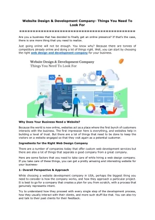 website design development company things