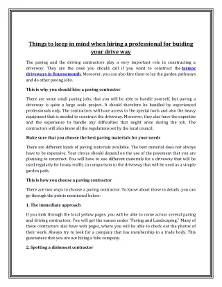 Things to keep in mind when hiring a professional for buiding your drive way