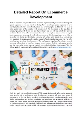 Detailed Report On Ecommerce Development