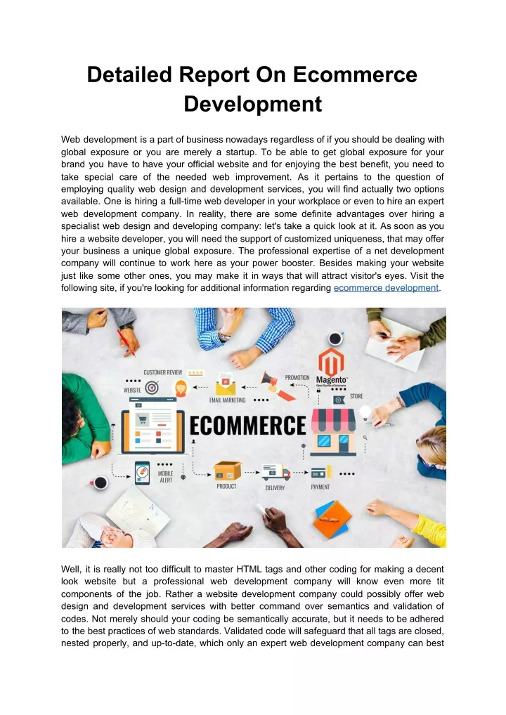 detailed report on ecommerce development