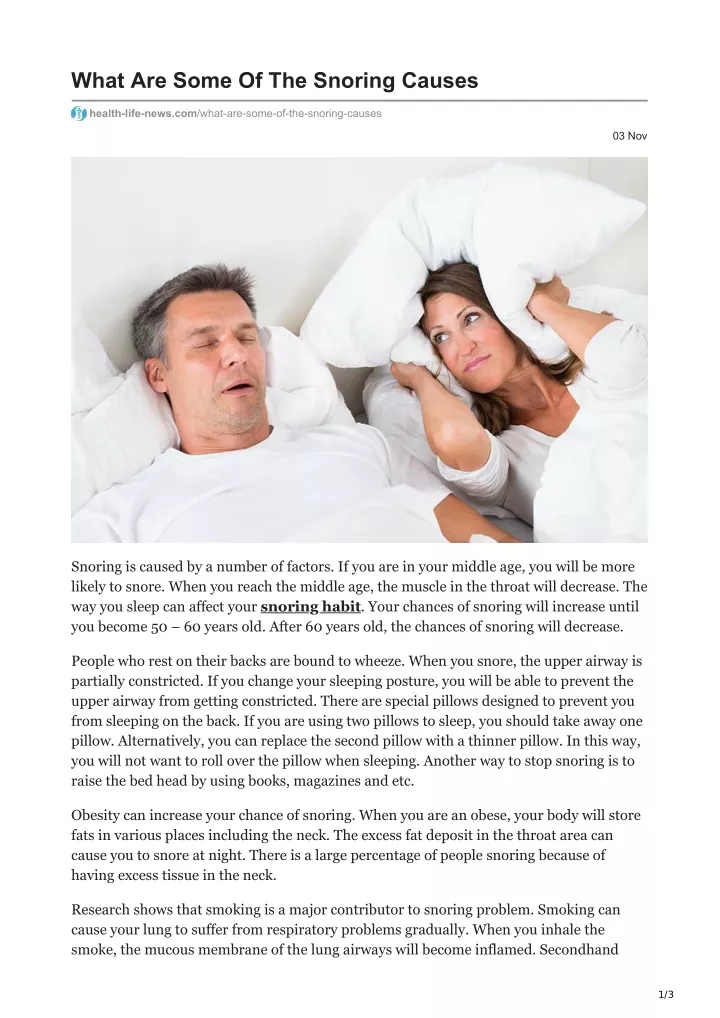 what are some of the snoring causes