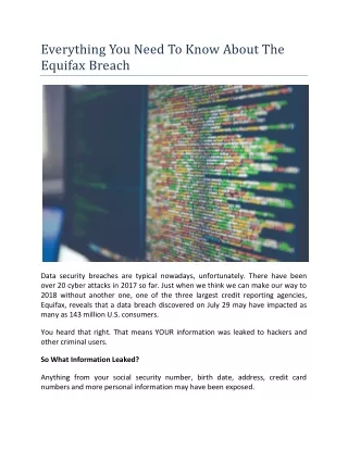 Everything You Need To Know About The Equifax Breach