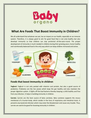 What are Foods That Boost Immunity in Children?