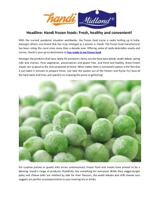 headline handi frozen foods fresh healthy
