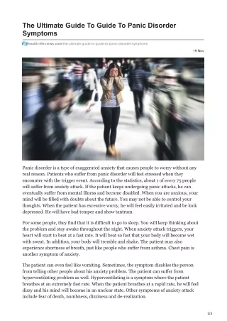 the ultimate guide to guide to panic disorder