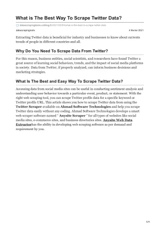 what is the best way to scrape twitter data