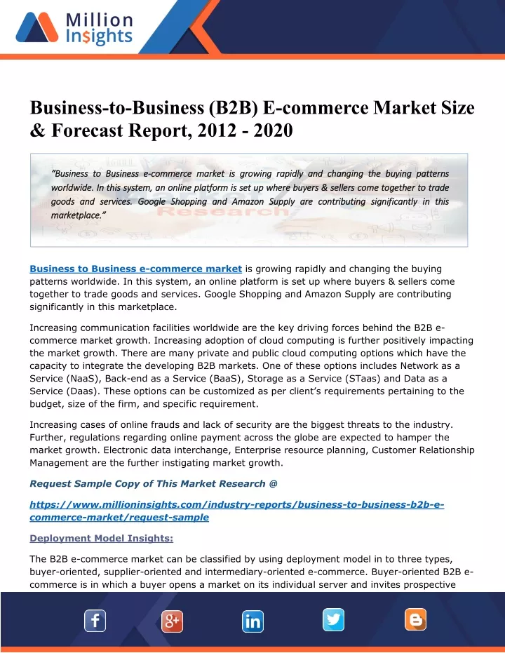 business to business b2b e commerce market size