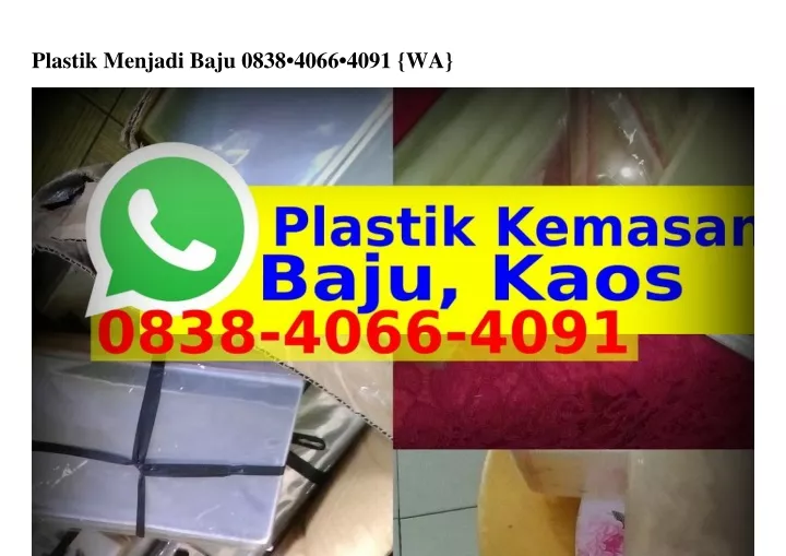 plastik menjadi baju 0838 4066 4091 wa