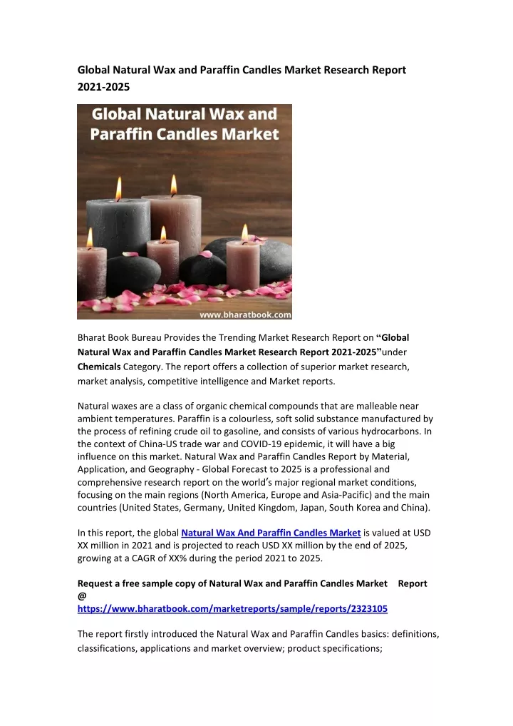 global natural wax and paraffin candles market
