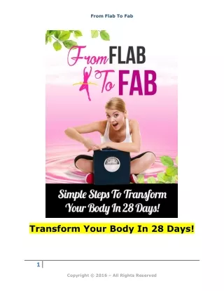 TRANSFORM YOUR BODY IN 28 DAYS