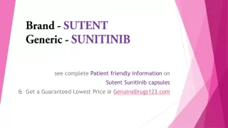 Sunitinib Sutent Capsules Lowest Cost, Dosage, Uses, Side Effects