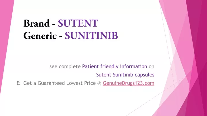 brand sutent generic sunitinib