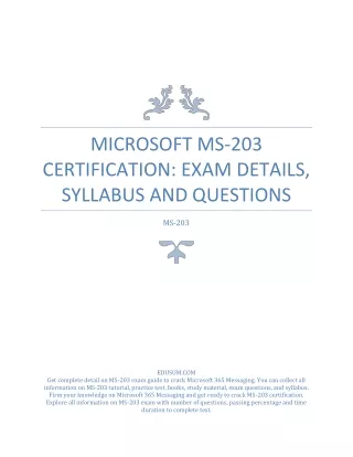 microsoft ms 203 certification exam details