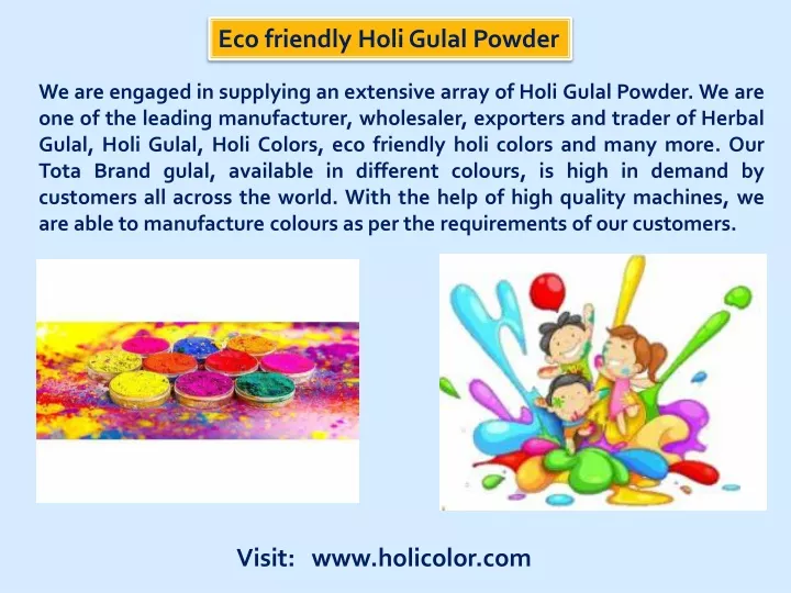 eco friendly holigulal powder