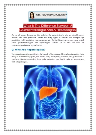 What Is The Difference Between A Gastroenterologist And A Hepatologist