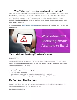 why yahoo isn t receiving emails and how to fix it