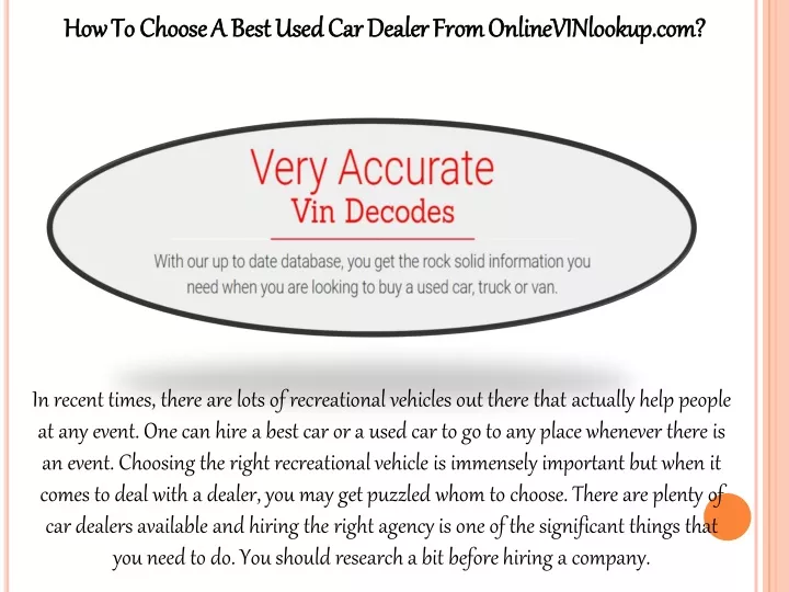 how to choose a best used car dealer from