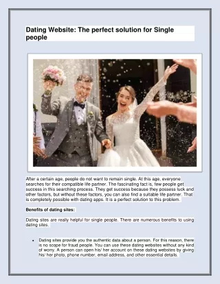 dating website the perfect solution for single