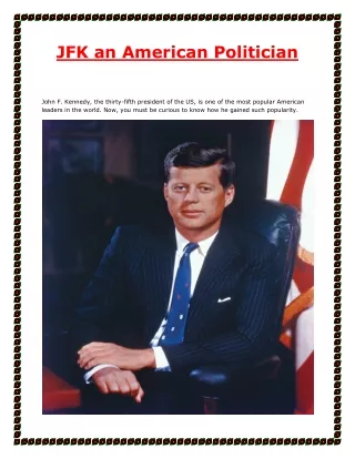 JFK an American Politician