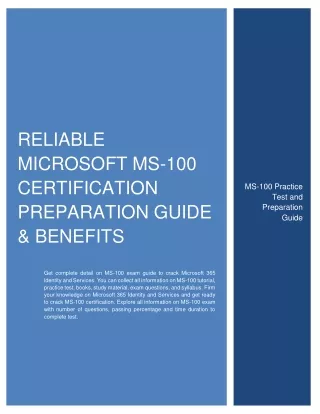 reliable microsoft ms 100 certification