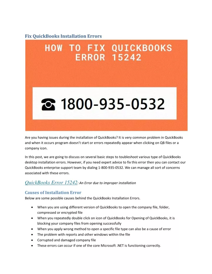 fix quickbooks installation errors
