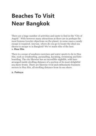 beaches to visit near bangkok there are a huge