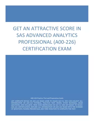 get an attractive score in sas advanced analytics
