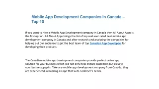 Hire A Canadian App Developers