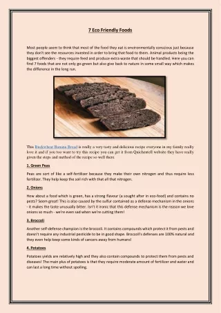 7 eco friendly foods